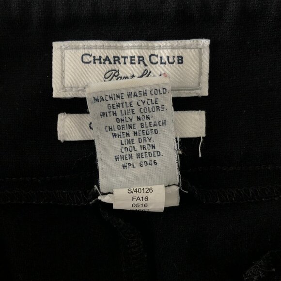 Charter Club Womens 10 Black Cambridge Slim Straight Stretch Pull On Dress Pants - Picture 5 of 6